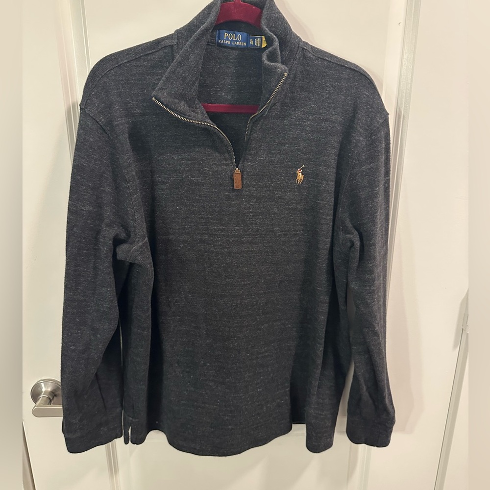 Grey Men’s XL Polo Ralph Lauren quarter zip sweater